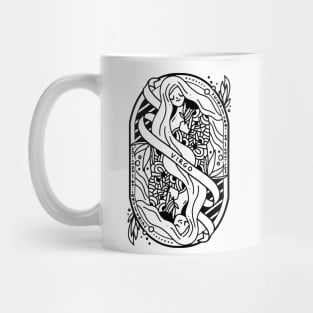 Virgo Astronomical Zodiac with Beautiful Girl Illustration Mug